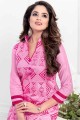 Enticing Pink Cotton Churidar Suit