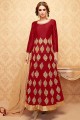 Red Banglori Silk Anarkali Suit