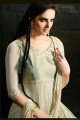 Light Pista Green Banarsi Silk & Fancy Net Anarkali Suit