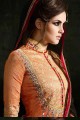 Light Orange Silk Anarkali Suit