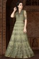 Mint Green color Net Anarkali Suit