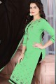 Green Cambric Cotton Salwar Kameez