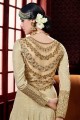 Cream color Art Silk Anarkali Suit