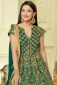 Green color Art Silk Salwar Kameez