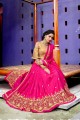 Stunning Fuschia Pink color Art Silk Saree