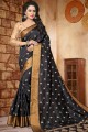 Dazzling Black color Soft Silk saree