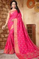 Beautiful Dark Pink color Soft Silk saree