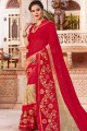 Impressive Red color Georgette saree