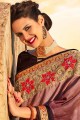 Mauve & Beige color Art Silk saree