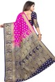 Rani Pink Art Silk Saree with Weaving
