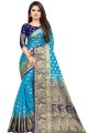Weaving Art Silk Blue Saree Blouse