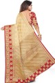 Stylish Cream Saree in Weaving Art Silk