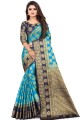 Splendid Weaving Art Silk Saree in Blue with Blouse
