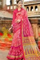 Pink Super Net Cotton saree