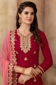 Stunning Red Georgette Palazzo Suit