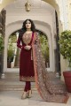 Magenta Pink Churidar Suits with Georgette Satin