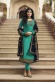 Sea Green Churidar Suits in Satin with Georgette