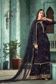 Georgette Palazzo Suits in Navy Blue Georgette