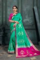 sea Green Saree with Weaving Art Silk