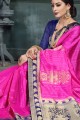 Dazzling Rani Pink Art Silk Weaving Saree with Blouse