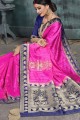 Dazzling Rani Pink Art Silk Weaving Saree with Blouse