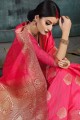 Fuachia Pink Weaving Art Silk Saree