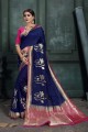 Navy Blue Saree in Weaving Art Silk