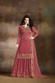 Silk Palazzo Suits with Silk in Dark Pink
