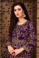 Purple Anarkali Suits in Silk Taffeta