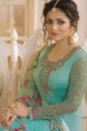 Georgette Churidar Suits in sky Blue with Georgette