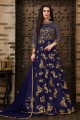 Net Royal Blue Anarkali Suits in Net