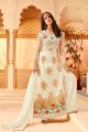 Net Palazzo Suits in White with Net