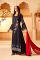Navy Blue Georgette Palazzo Suits with Georgette