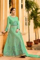 sea Green Anarkali Suits with Art Silk Art Silk