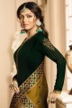 Stunning Dark Green Satin Georgette Churidar Suits with Satin Georgette