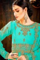 Georgette Pallazzo Pant Palazzo Suits in Turquoise Blue Georgette