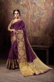 Weaving Cotton & Silk Saree in Purple