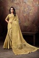 Gold Weaving Saree in Cotton & Silk