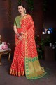 Impressive Saree in Red Art Silk with Weaving