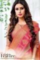 Dark Pink Cotton & Silk Saree with Weaving