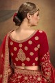 Embroidered Lehenga Choli in Rose Red
