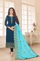 Blue Georgette Churidar Suits with Georgette