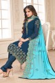 Blue Georgette Churidar Suits with Georgette