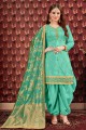 sea Green Art Silk Patiala Salwar Patiala Suits in Art Silk