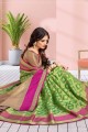 Art Silk Weaving Green Saree with Blouse