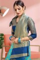 sky Blue Art Silk Weaving Saree with Blouse
