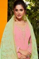 Pink Palazzo Suits in Georgette with Georgette