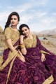 Thread Georgette Saree in Purple with Blouse