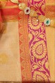 Beige Saree in Weaving Cotton & Silk