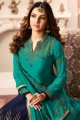shaded Blue Churidar Suits in Satin Georgette with Satin Georgette